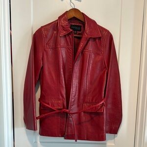 Express Red Leather Jacket